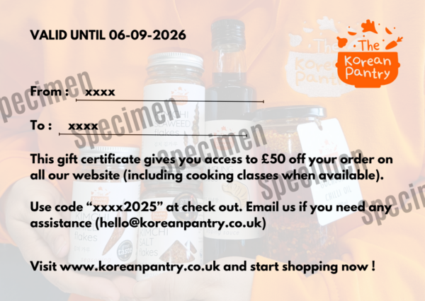 VOUCHER KOREAN FOOD THE KOREAN PANTRY